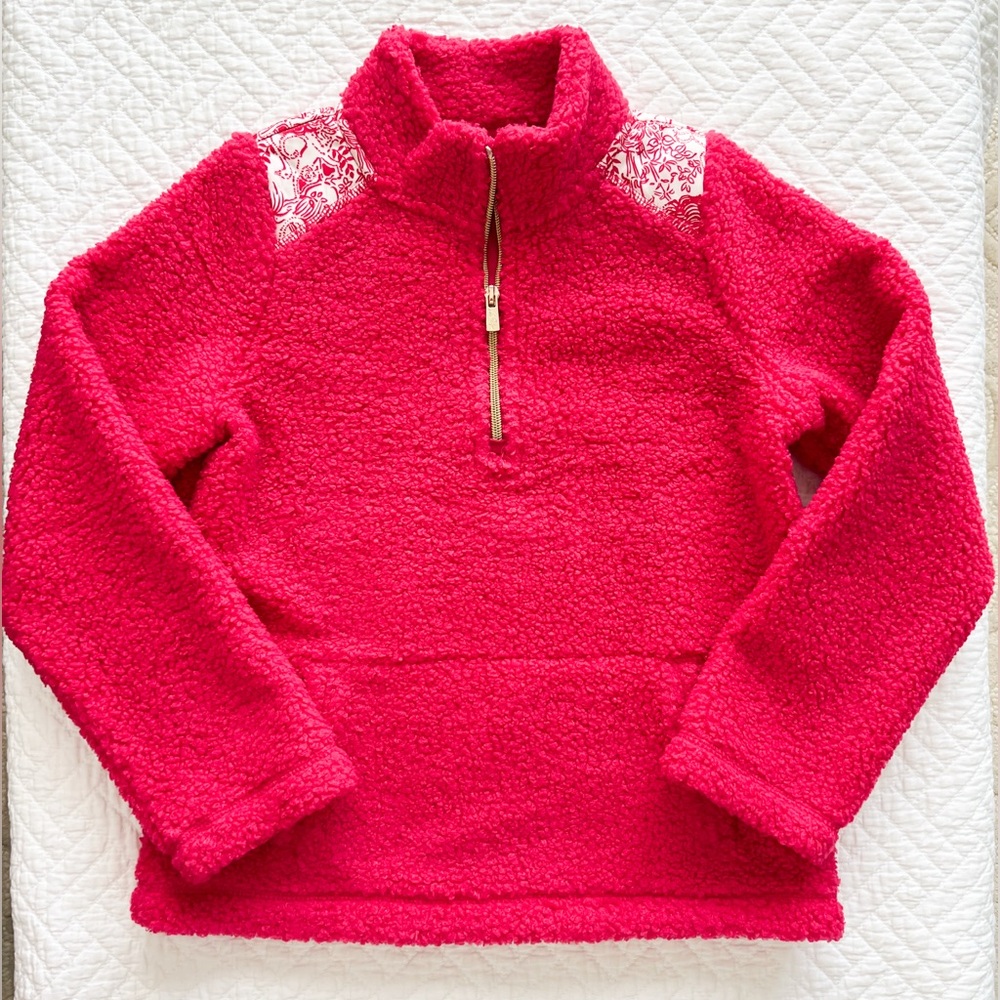 Lilly Pulitzer Girls Mini Wallen Half-Zip Sherpa